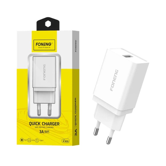 Adaptador Foneng K300 QC3,0 3A Branco